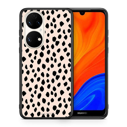 Θήκη Huawei P50 New Polka Dots από τη Smartfits με σχέδιο στο πίσω μέρος και μαύρο περίβλημα | Huawei P50 New Polka Dots case with colorful back and black bezels