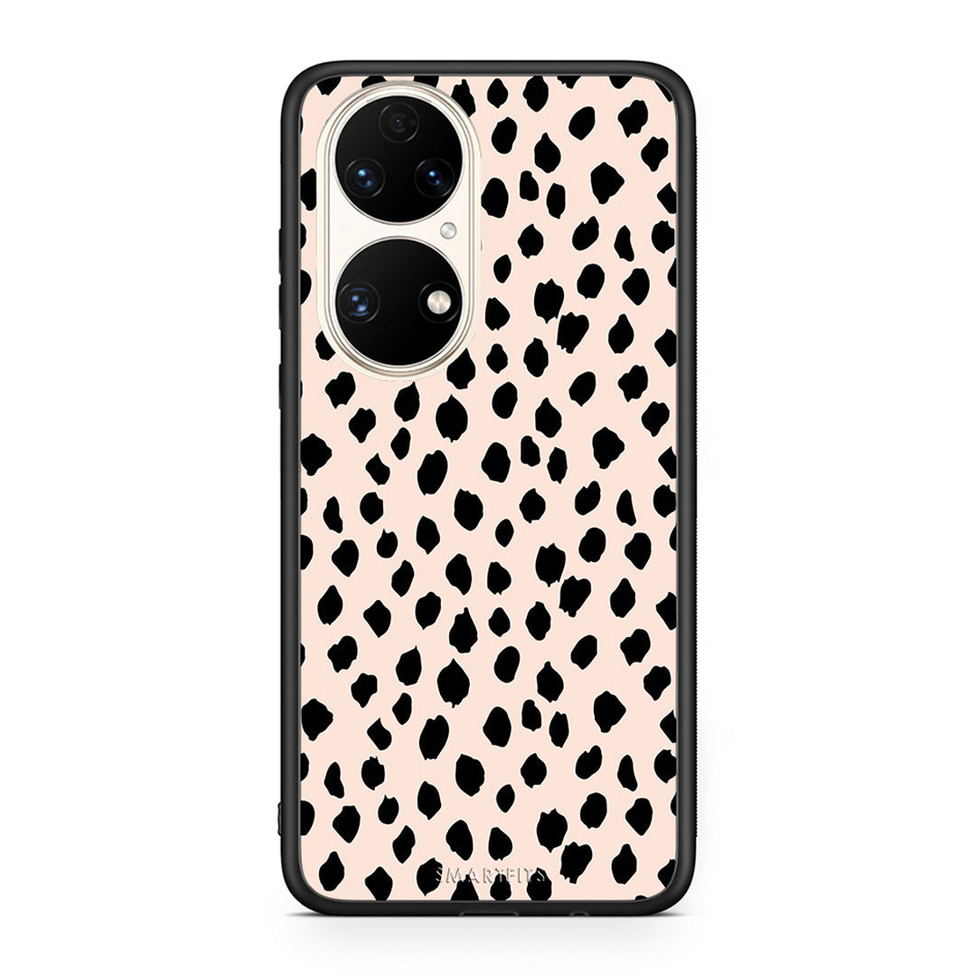 Huawei P50 New Polka Dots θήκη από τη Smartfits με σχέδιο στο πίσω μέρος και μαύρο περίβλημα | Smartphone case with colorful back and black bezels by Smartfits