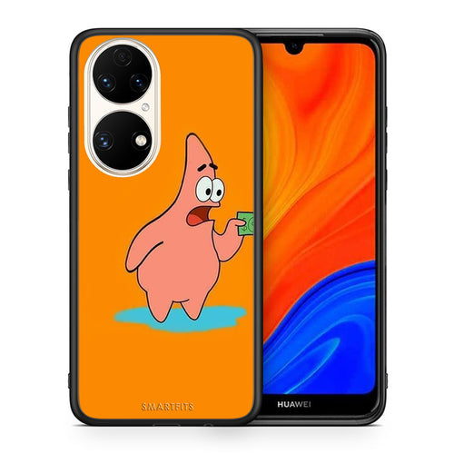 Θήκη Αγίου Βαλεντίνου Huawei P50 No Money 1 από τη Smartfits με σχέδιο στο πίσω μέρος και μαύρο περίβλημα | Huawei P50 No Money 1 case with colorful back and black bezels