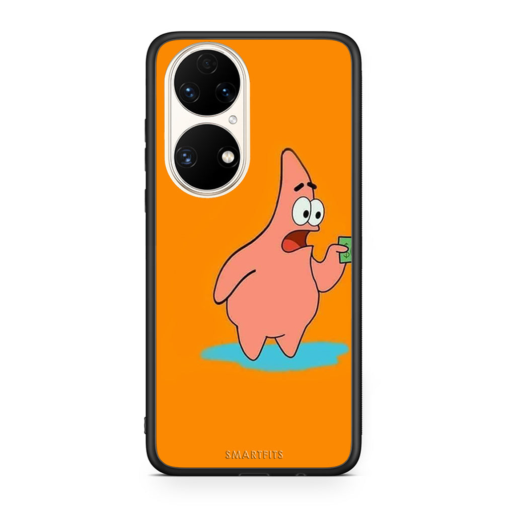 Huawei P50 No Money 1 Θήκη Αγίου Βαλεντίνου από τη Smartfits με σχέδιο στο πίσω μέρος και μαύρο περίβλημα | Smartphone case with colorful back and black bezels by Smartfits