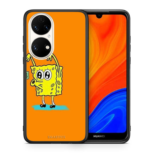 Θήκη Αγίου Βαλεντίνου Huawei P50 No Money 2 από τη Smartfits με σχέδιο στο πίσω μέρος και μαύρο περίβλημα | Huawei P50 No Money 2 case with colorful back and black bezels