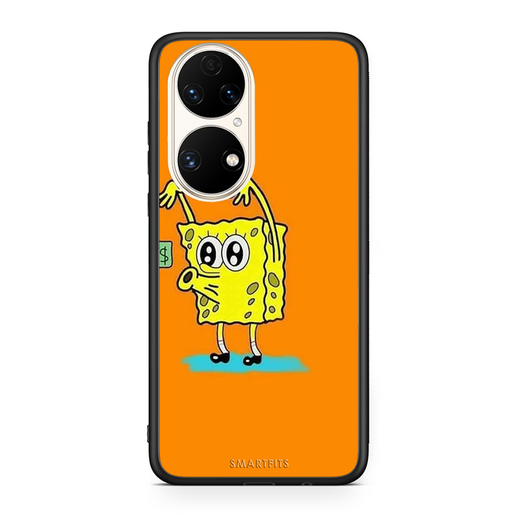 Huawei P50 No Money 2 Θήκη Αγίου Βαλεντίνου από τη Smartfits με σχέδιο στο πίσω μέρος και μαύρο περίβλημα | Smartphone case with colorful back and black bezels by Smartfits