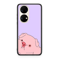 Thumbnail for Huawei P50 Pig Love 2 Θήκη Αγίου Βαλεντίνου από τη Smartfits με σχέδιο στο πίσω μέρος και μαύρο περίβλημα | Smartphone case with colorful back and black bezels by Smartfits