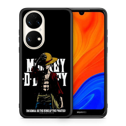 Θήκη Huawei P50 Pirate King από τη Smartfits με σχέδιο στο πίσω μέρος και μαύρο περίβλημα | Huawei P50 Pirate King case with colorful back and black bezels