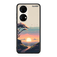Thumbnail for Huawei P50 Pixel Sunset Θήκη από τη Smartfits με σχέδιο στο πίσω μέρος και μαύρο περίβλημα | Smartphone case with colorful back and black bezels by Smartfits