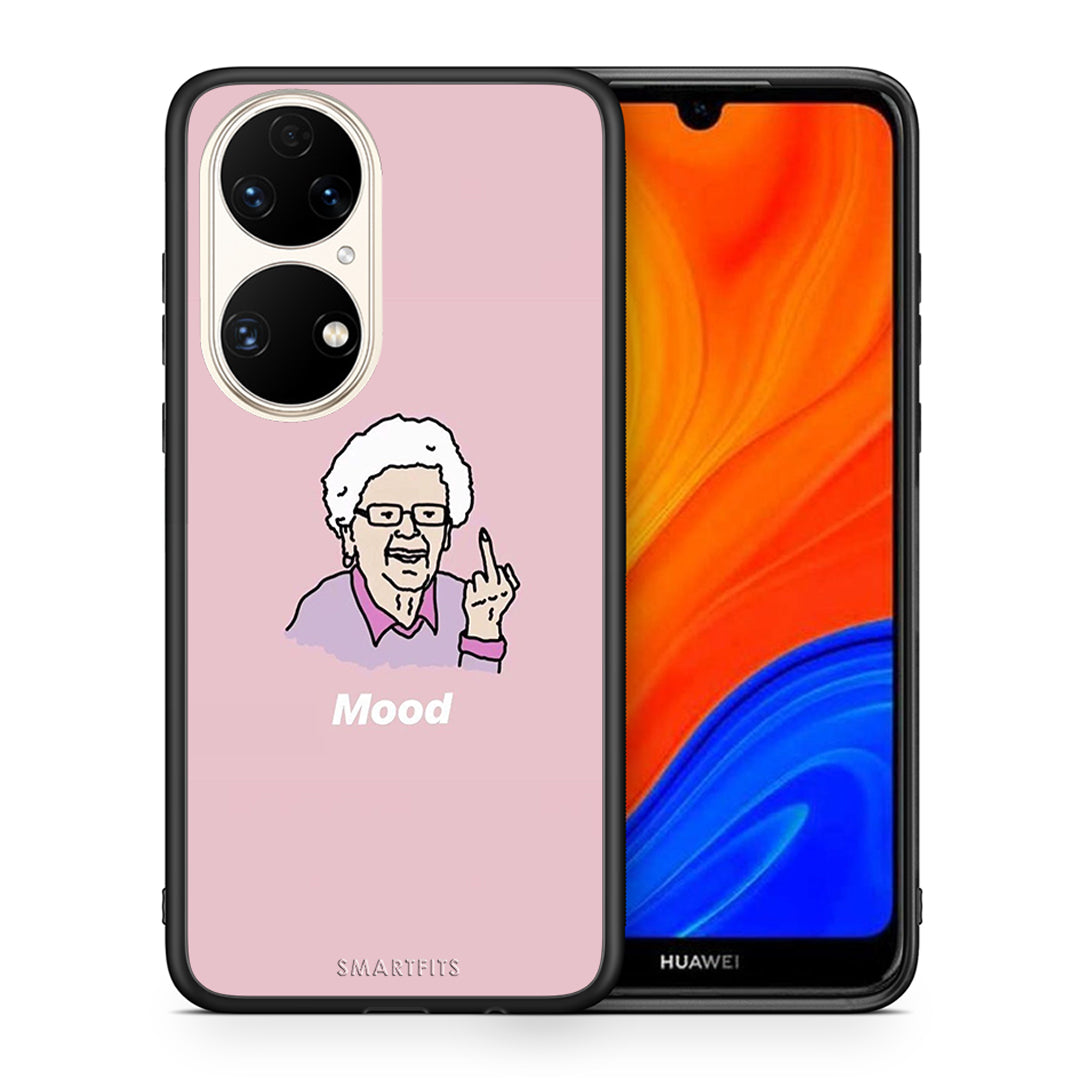 Θήκη Huawei P50 Mood PopArt από τη Smartfits με σχέδιο στο πίσω μέρος και μαύρο περίβλημα | Huawei P50 Mood PopArt case with colorful back and black bezels