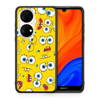 Thumbnail for Θήκη Huawei P50 Sponge PopArt από τη Smartfits με σχέδιο στο πίσω μέρος και μαύρο περίβλημα | Huawei P50 Sponge PopArt case with colorful back and black bezels