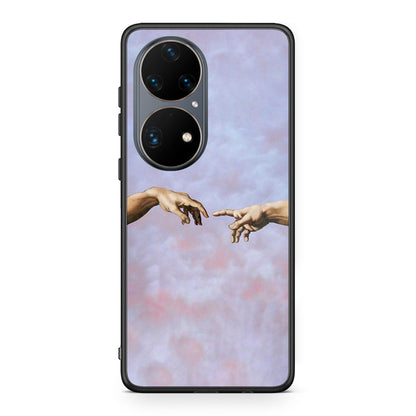 Huawei P50 Pro Adam Hand θήκη από τη Smartfits με σχέδιο στο πίσω μέρος και μαύρο περίβλημα | Smartphone case with colorful back and black bezels by Smartfits