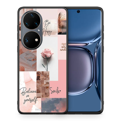 Θήκη Huawei P50 Pro Aesthetic Collage από τη Smartfits με σχέδιο στο πίσω μέρος και μαύρο περίβλημα | Huawei P50 Pro Aesthetic Collage case with colorful back and black bezels