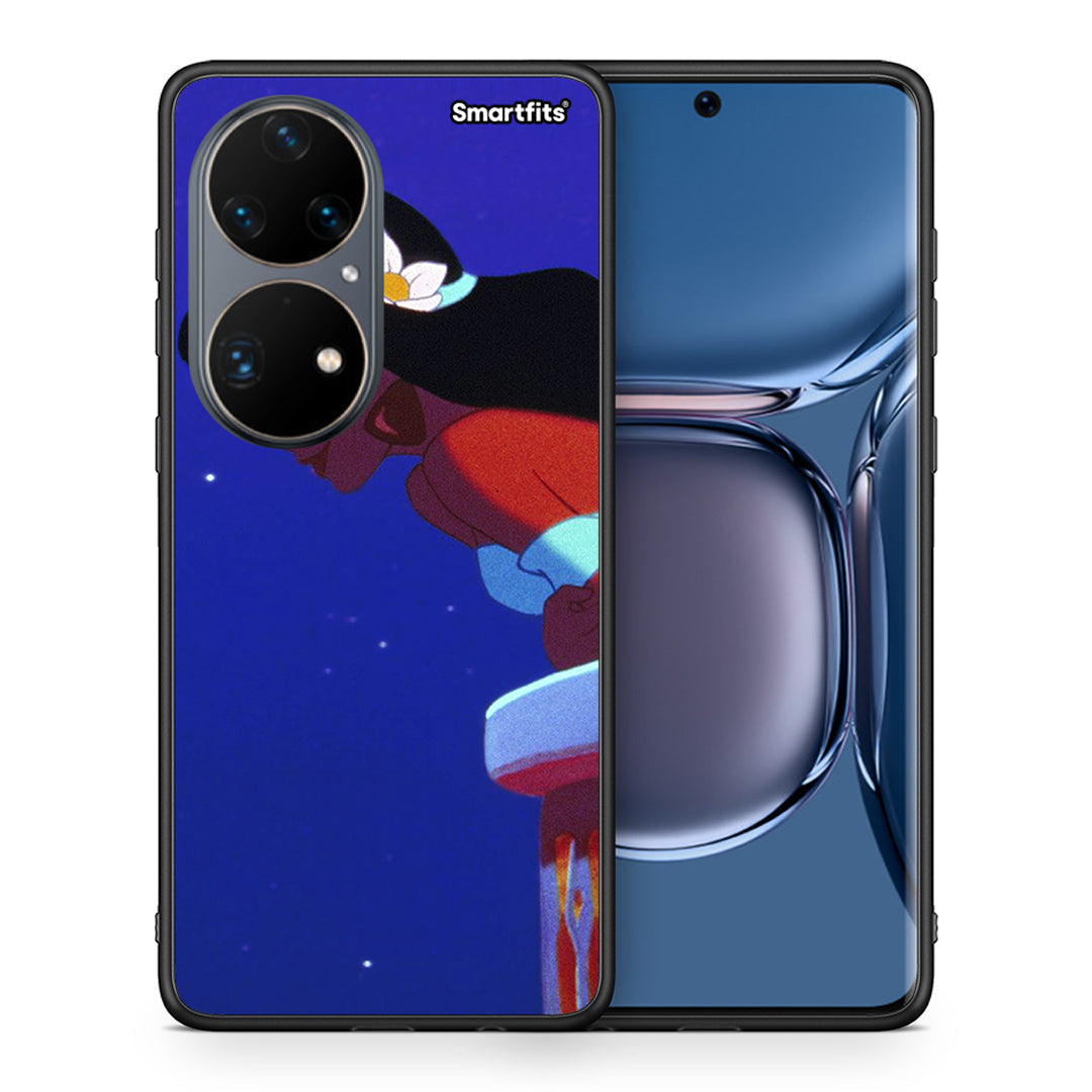 Θήκη Huawei P50 Pro Alladin And Jasmine Love 2 από τη Smartfits με σχέδιο στο πίσω μέρος και μαύρο περίβλημα | Huawei P50 Pro Alladin And Jasmine Love 2 case with colorful back and black bezels