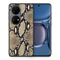 Thumbnail for Θήκη Huawei P50 Pro Fashion Snake Animal από τη Smartfits με σχέδιο στο πίσω μέρος και μαύρο περίβλημα | Huawei P50 Pro Fashion Snake Animal case with colorful back and black bezels
