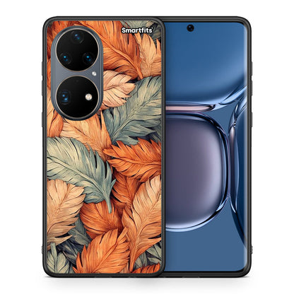 Θήκη Huawei P50 Pro Autumn Leaves από τη Smartfits με σχέδιο στο πίσω μέρος και μαύρο περίβλημα | Huawei P50 Pro Autumn Leaves case with colorful back and black bezels