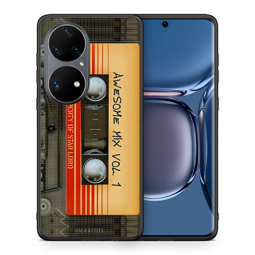 Θήκη Huawei P50 Pro Awesome Mix από τη Smartfits με σχέδιο στο πίσω μέρος και μαύρο περίβλημα | Huawei P50 Pro Awesome Mix case with colorful back and black bezels