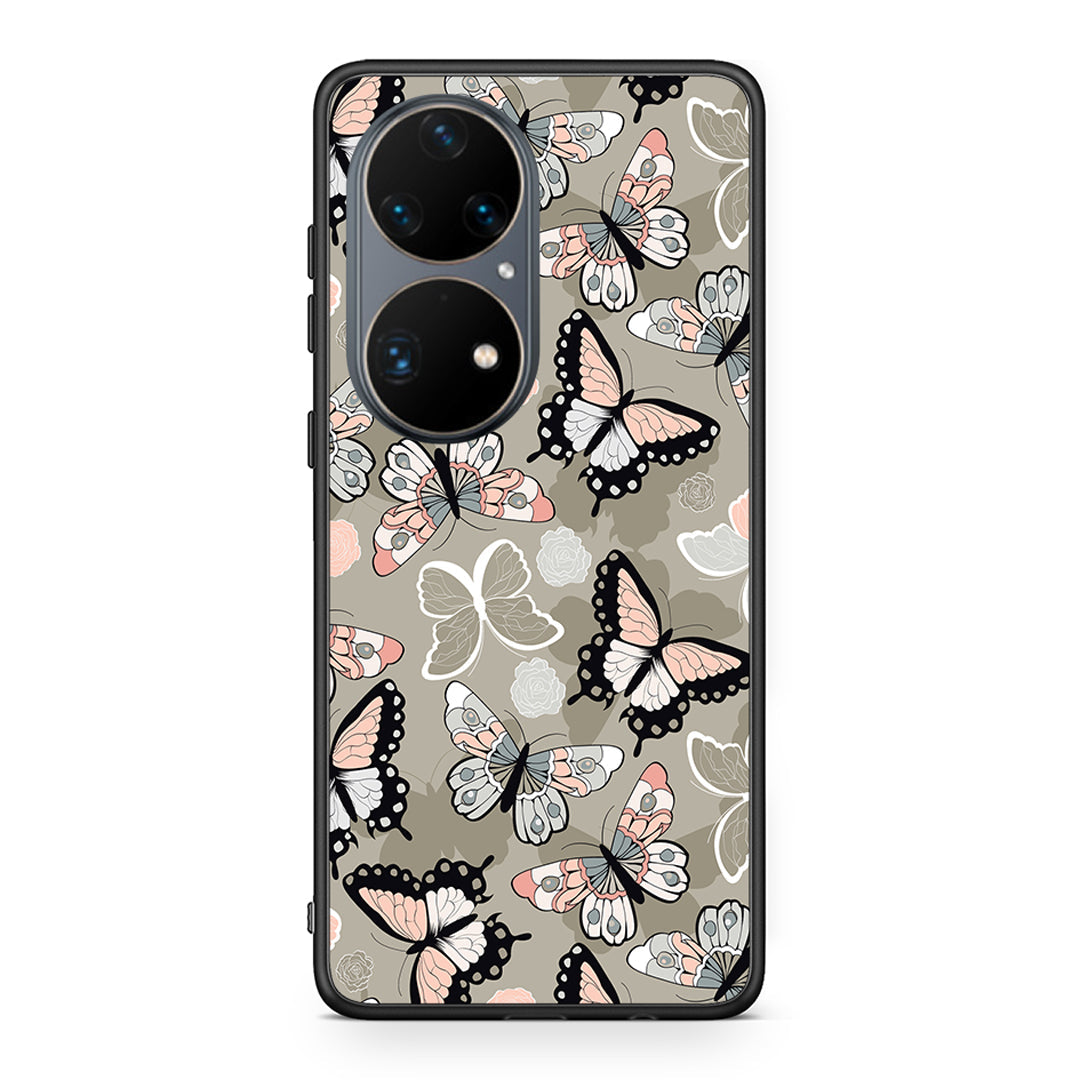 135 - Huawei P50 Pro Butterflies Boho case, cover, bumper