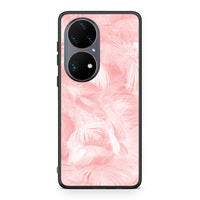 Thumbnail for 33 - Huawei P50 Pro Pink Feather Boho case, cover, bumper