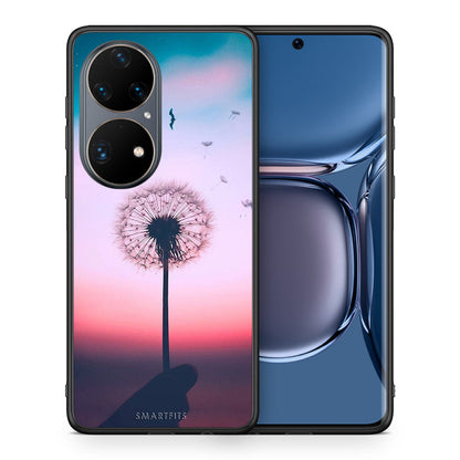 Θήκη Huawei P50 Pro Wish Boho από τη Smartfits με σχέδιο στο πίσω μέρος και μαύρο περίβλημα | Huawei P50 Pro Wish Boho case with colorful back and black bezels