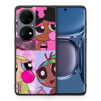 Thumbnail for Θήκη Αγίου Βαλεντίνου Huawei P50 Pro Bubble Girls από τη Smartfits με σχέδιο στο πίσω μέρος και μαύρο περίβλημα | Huawei P50 Pro Bubble Girls case with colorful back and black bezels