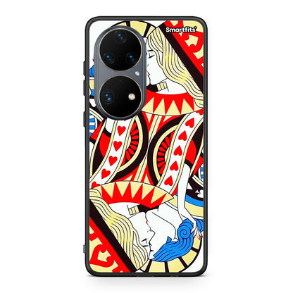 Huawei P50 Pro Card Love θήκη από τη Smartfits με σχέδιο στο πίσω μέρος και μαύρο περίβλημα | Smartphone case with colorful back and black bezels by Smartfits
