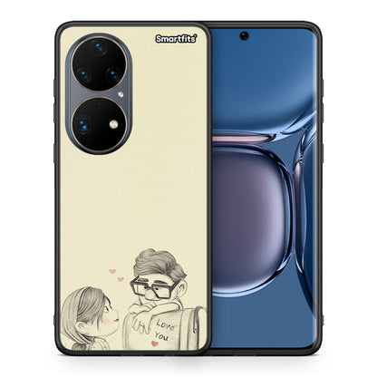 Θήκη Huawei P50 Pro Carl And Ellie από τη Smartfits με σχέδιο στο πίσω μέρος και μαύρο περίβλημα | Huawei P50 Pro Carl And Ellie case with colorful back and black bezels
