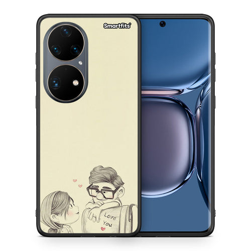 Θήκη Huawei P50 Pro Carl And Ellie από τη Smartfits με σχέδιο στο πίσω μέρος και μαύρο περίβλημα | Huawei P50 Pro Carl And Ellie case with colorful back and black bezels