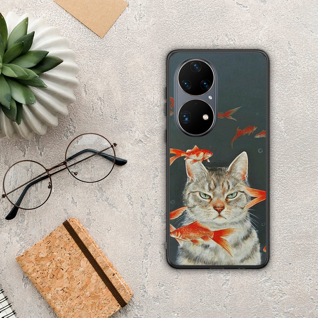 Cat Goldfish - Huawei P50 Pro θήκη