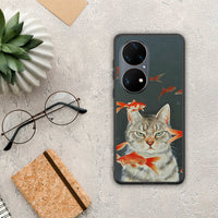 Thumbnail for Cat Goldfish - Huawei P50 Pro θήκη