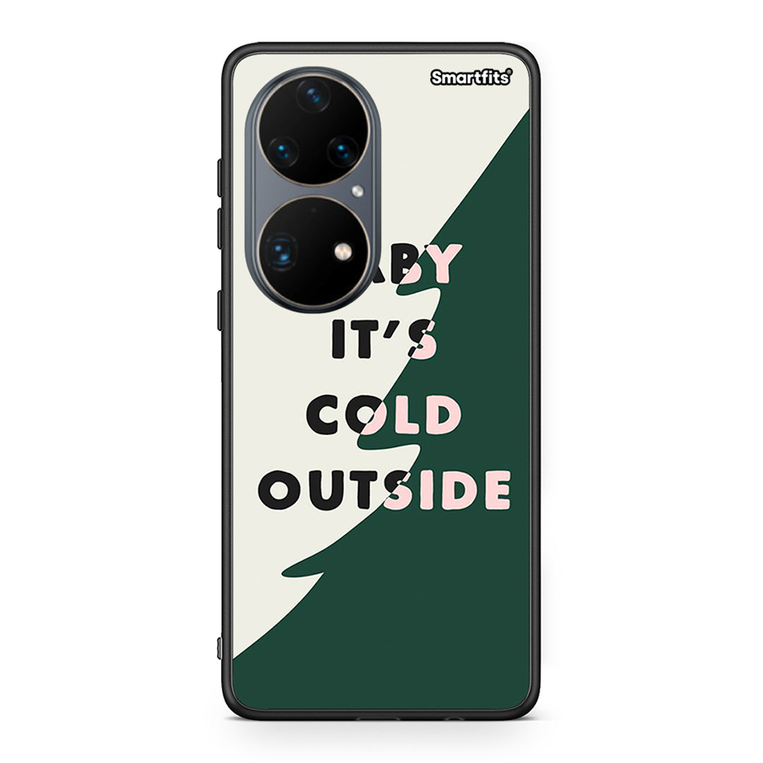 Huawei P50 Pro Cold Outside θήκη από τη Smartfits με σχέδιο στο πίσω μέρος και μαύρο περίβλημα | Smartphone case with colorful back and black bezels by Smartfits