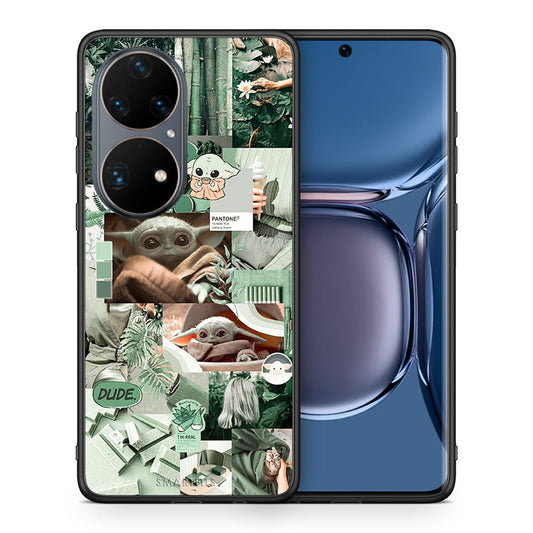 Θήκη Αγίου Βαλεντίνου Huawei P50 Pro Collage Dude από τη Smartfits με σχέδιο στο πίσω μέρος και μαύρο περίβλημα | Huawei P50 Pro Collage Dude case with colorful back and black bezels