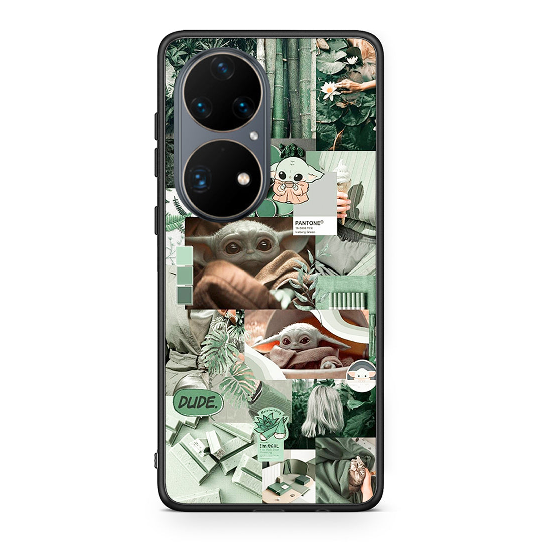 Huawei P50 Pro Collage Dude Θήκη Αγίου Βαλεντίνου από τη Smartfits με σχέδιο στο πίσω μέρος και μαύρο περίβλημα | Smartphone case with colorful back and black bezels by Smartfits