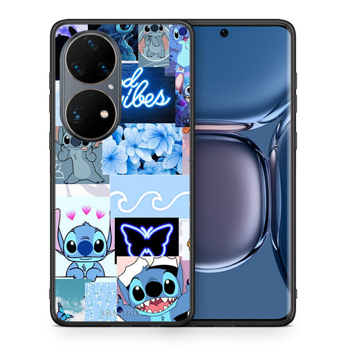 Θήκη Αγίου Βαλεντίνου Huawei P50 Pro Collage Good Vibes από τη Smartfits με σχέδιο στο πίσω μέρος και μαύρο περίβλημα | Huawei P50 Pro Collage Good Vibes case with colorful back and black bezels