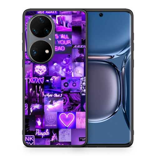 Θήκη Αγίου Βαλεντίνου Huawei P50 Pro Collage Stay Wild από τη Smartfits με σχέδιο στο πίσω μέρος και μαύρο περίβλημα | Huawei P50 Pro Collage Stay Wild case with colorful back and black bezels