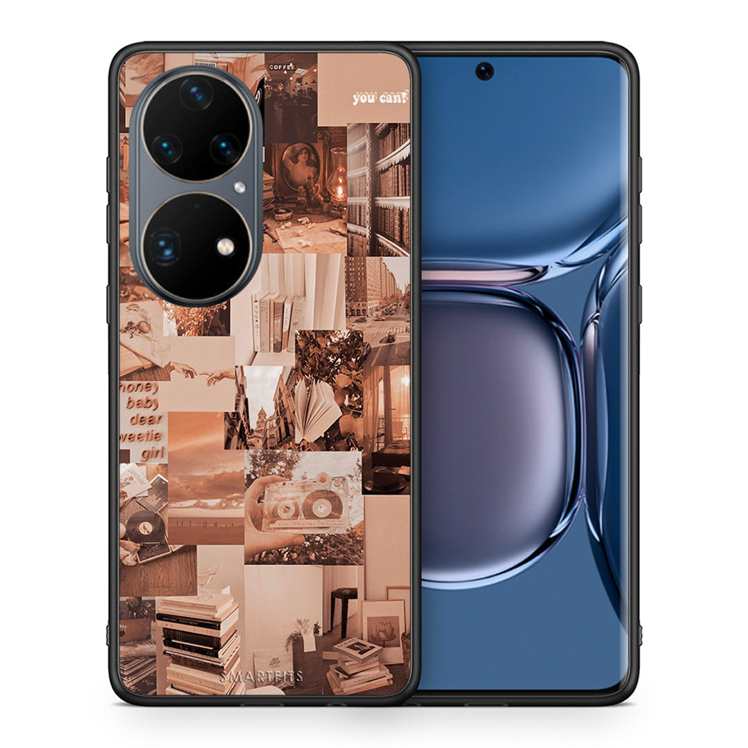 Θήκη Αγίου Βαλεντίνου Huawei P50 Pro Collage You Can από τη Smartfits με σχέδιο στο πίσω μέρος και μαύρο περίβλημα | Huawei P50 Pro Collage You Can case with colorful back and black bezels
