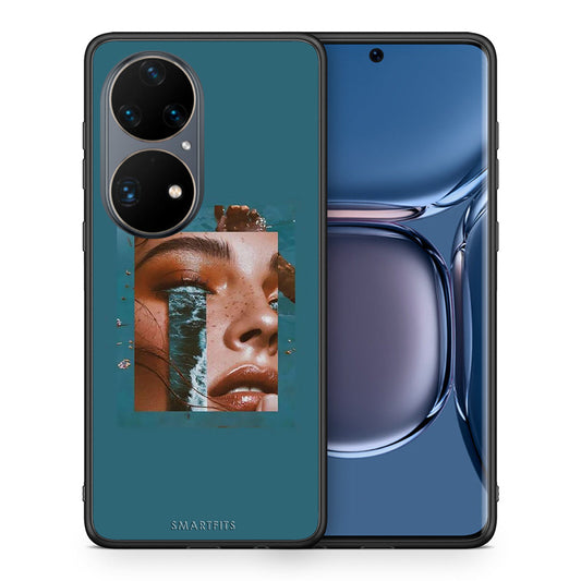 Θήκη Huawei P50 Pro Cry An Ocean από τη Smartfits με σχέδιο στο πίσω μέρος και μαύρο περίβλημα | Huawei P50 Pro Cry An Ocean case with colorful back and black bezels