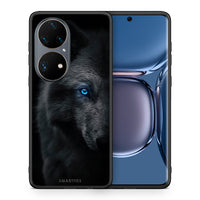 Thumbnail for Θήκη Huawei P50 Pro Dark Wolf από τη Smartfits με σχέδιο στο πίσω μέρος και μαύρο περίβλημα | Huawei P50 Pro Dark Wolf case with colorful back and black bezels