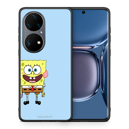 Θήκη Huawei P50 Pro Friends Bob από τη Smartfits με σχέδιο στο πίσω μέρος και μαύρο περίβλημα | Huawei P50 Pro Friends Bob case with colorful back and black bezels