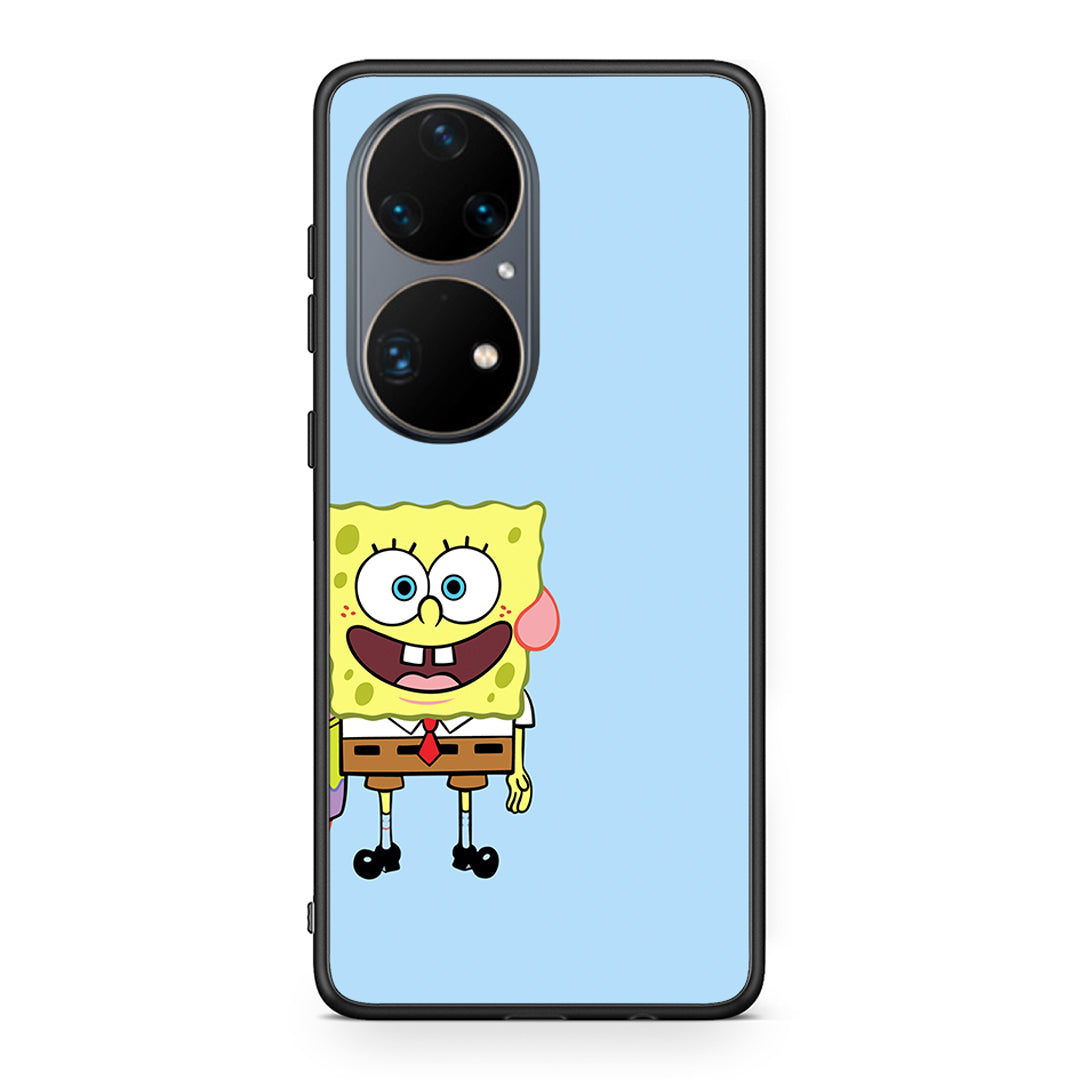 Huawei P50 Pro Friends Bob θήκη από τη Smartfits με σχέδιο στο πίσω μέρος και μαύρο περίβλημα | Smartphone case with colorful back and black bezels by Smartfits