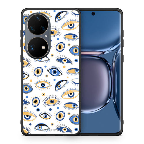 Θήκη Huawei P50 Pro Ftou Ftou από τη Smartfits με σχέδιο στο πίσω μέρος και μαύρο περίβλημα | Huawei P50 Pro Ftou Ftou case with colorful back and black bezels