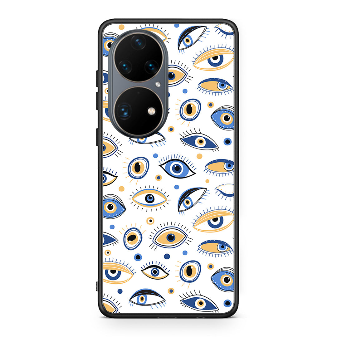 Huawei P50 Pro Ftou Ftou θήκη από τη Smartfits με σχέδιο στο πίσω μέρος και μαύρο περίβλημα | Smartphone case with colorful back and black bezels by Smartfits