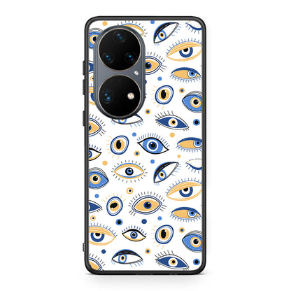 Huawei P50 Pro Ftou Ftou θήκη από τη Smartfits με σχέδιο στο πίσω μέρος και μαύρο περίβλημα | Smartphone case with colorful back and black bezels by Smartfits