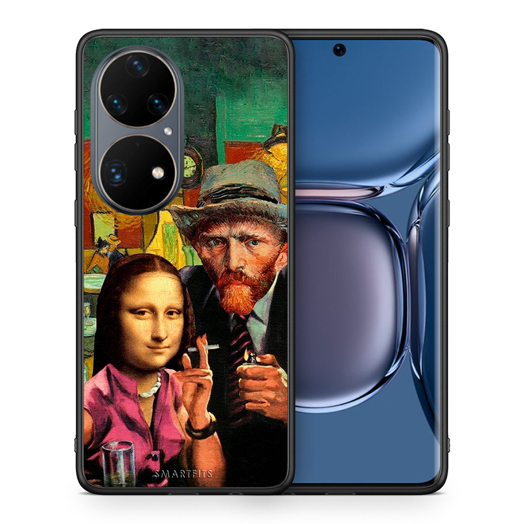 Θήκη Huawei P50 Pro Funny Art από τη Smartfits με σχέδιο στο πίσω μέρος και μαύρο περίβλημα | Huawei P50 Pro Funny Art case with colorful back and black bezels