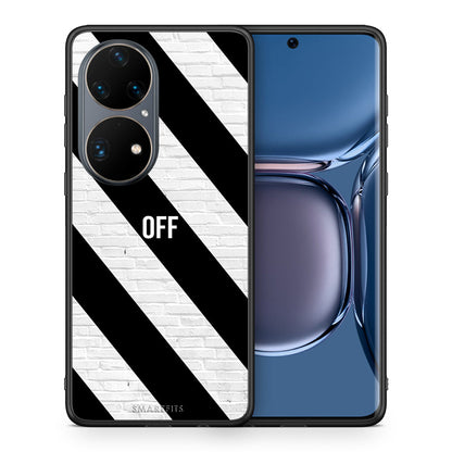 Θήκη Huawei P50 Pro Get Off από τη Smartfits με σχέδιο στο πίσω μέρος και μαύρο περίβλημα | Huawei P50 Pro Get Off case with colorful back and black bezels