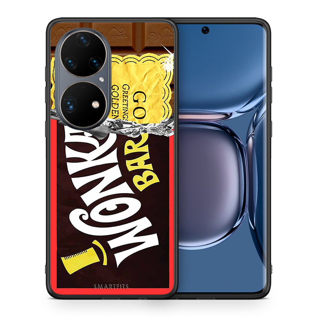 Θήκη Huawei P50 Pro Golden Ticket από τη Smartfits με σχέδιο στο πίσω μέρος και μαύρο περίβλημα | Huawei P50 Pro Golden Ticket case with colorful back and black bezels