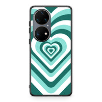 Thumbnail for Huawei P50 Pro Green Hearts θήκη από τη Smartfits με σχέδιο στο πίσω μέρος και μαύρο περίβλημα | Smartphone case with colorful back and black bezels by Smartfits