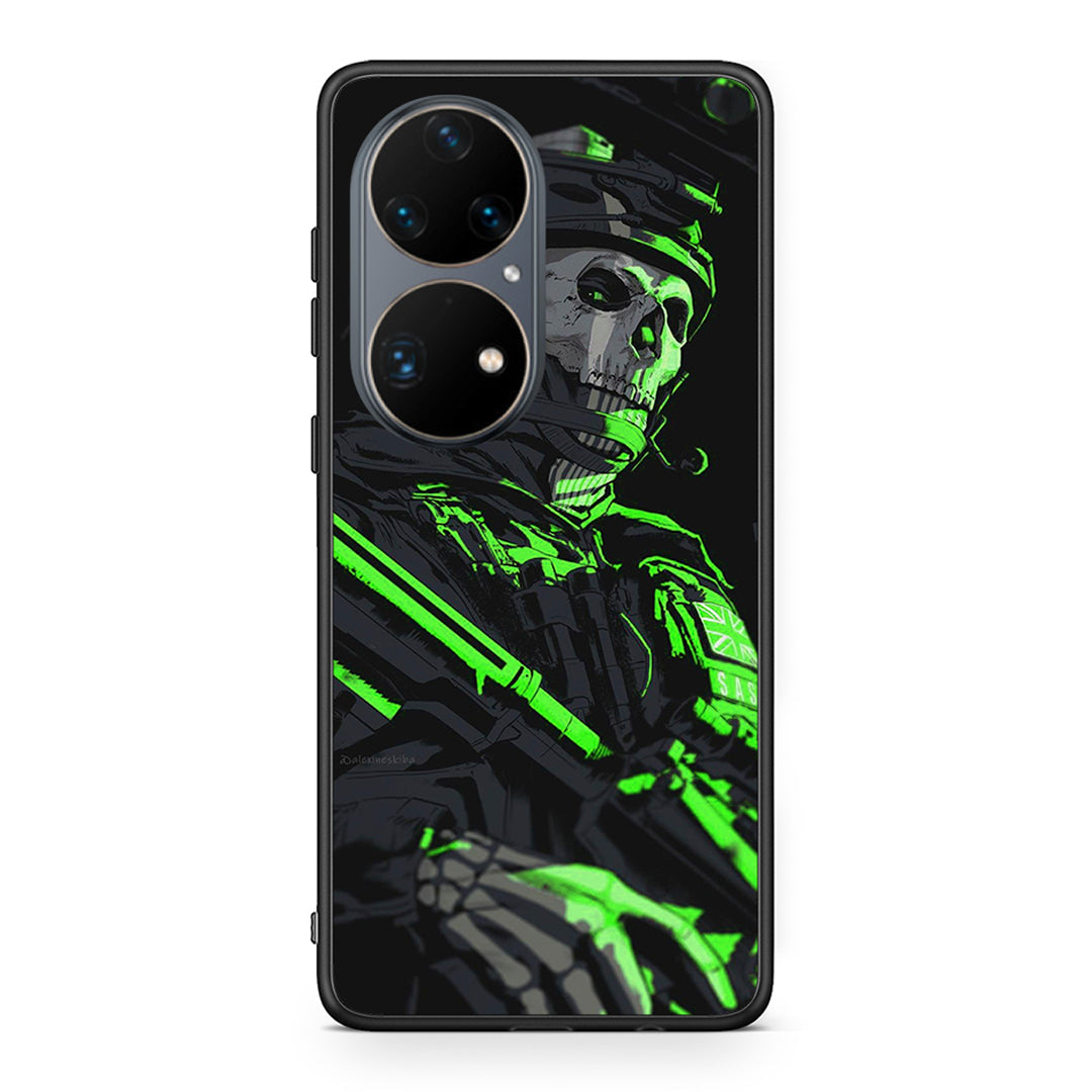 Huawei P50 Pro Green Soldier Θήκη Αγίου Βαλεντίνου από τη Smartfits με σχέδιο στο πίσω μέρος και μαύρο περίβλημα | Smartphone case with colorful back and black bezels by Smartfits