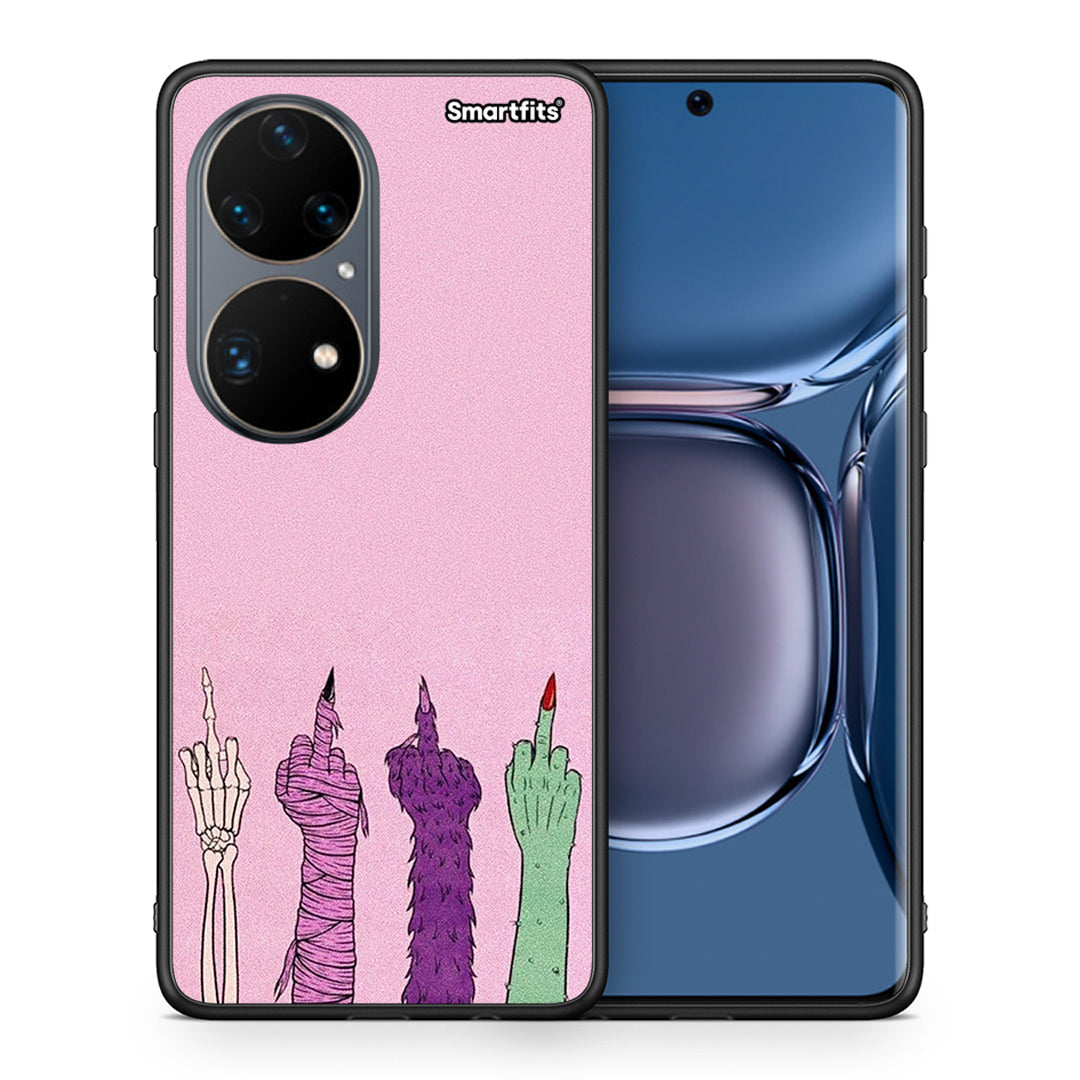 Θήκη Huawei P50 Pro Halloween Be A Lady από τη Smartfits με σχέδιο στο πίσω μέρος και μαύρο περίβλημα | Huawei P50 Pro Halloween Be A Lady case with colorful back and black bezels