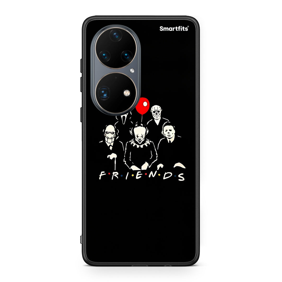 Huawei P50 Pro Halloween Friends Θήκη από τη Smartfits με σχέδιο στο πίσω μέρος και μαύρο περίβλημα | Smartphone case with colorful back and black bezels by Smartfits