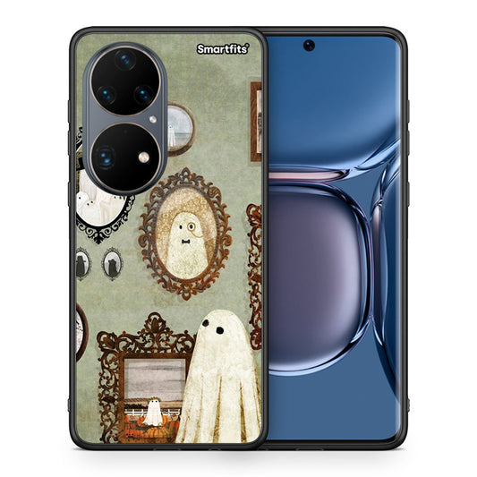 Θήκη Huawei P50 Pro Halloween Ghost Season από τη Smartfits με σχέδιο στο πίσω μέρος και μαύρο περίβλημα | Huawei P50 Pro Halloween Ghost Season case with colorful back and black bezels
