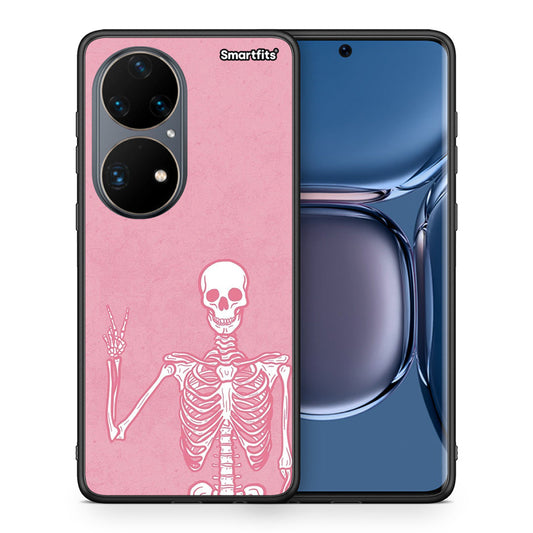 Θήκη Huawei P50 Pro Halloween Motivation από τη Smartfits με σχέδιο στο πίσω μέρος και μαύρο περίβλημα | Huawei P50 Pro Halloween Motivation case with colorful back and black bezels