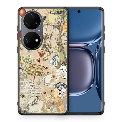Θήκη Huawei P50 Pro Happy Friends από τη Smartfits με σχέδιο στο πίσω μέρος και μαύρο περίβλημα | Huawei P50 Pro Happy Friends case with colorful back and black bezels