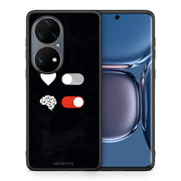 Thumbnail for Θήκη Αγίου Βαλεντίνου Huawei P50 Pro Heart Vs Brain από τη Smartfits με σχέδιο στο πίσω μέρος και μαύρο περίβλημα | Huawei P50 Pro Heart Vs Brain case with colorful back and black bezels